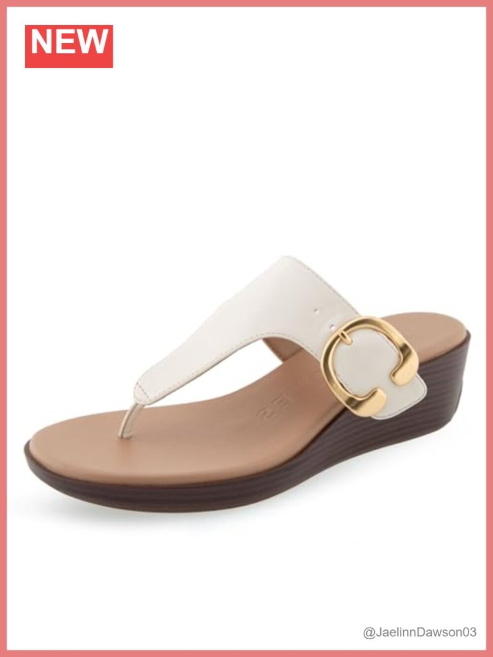 Wedge Sandals with Buckle Detail Cushioned Footbed Eggnog PU Leather Slip On